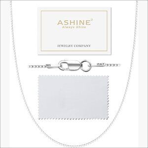 925 Sterling Silver Box Chain Necklace, Dainty & Sturdy, 22 Inches